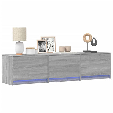 vidaXL TV-Schränk mit LED Graues Sonoma 165 x 34 x 40 cm Holzwerkstoff