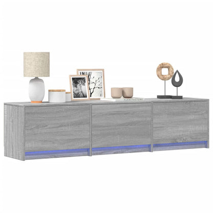vidaXL TV-Schränk mit LED Graues Sonoma 165 x 34 x 40 cm Holzwerkstoff