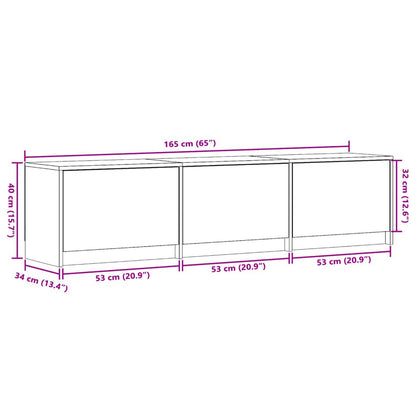 vidaXL TV-Schränk mit LED Graues Sonoma 165 x 34 x 40 cm Holzwerkstoff