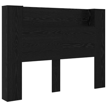 vidaXL Kopfteil-Schrank mit LED Schwarze Eiche 140 x 16,5 x 103,5 cm