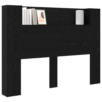 vidaXL Kopfteil-Schrank mit LED Schwarze Eiche 140 x 16,5 x 103,5 cm