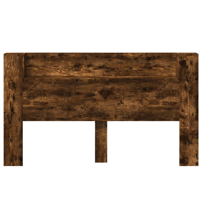 Kopfteil-Schrank mit LED Geräucherte Eiche Holzwerkstoff