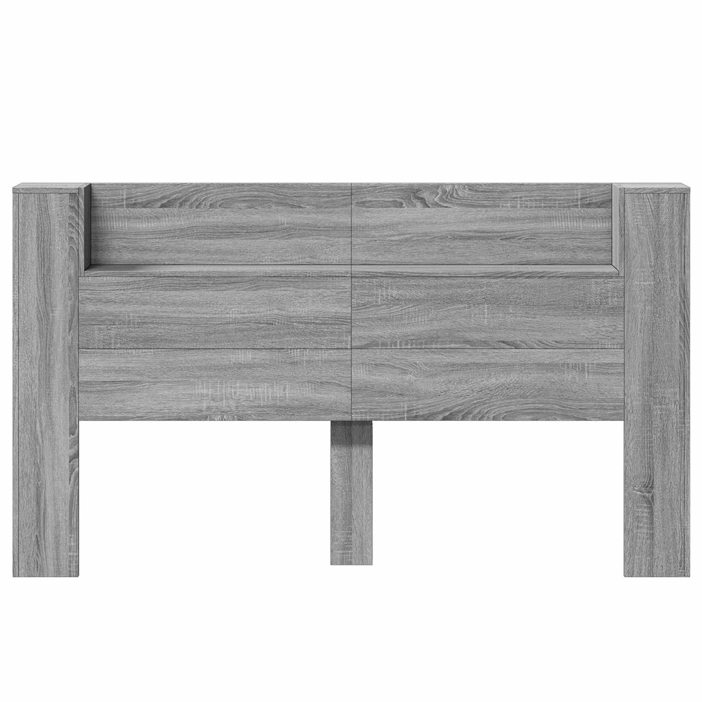 vidaXL Kopfteil-Schrank mit LED Graues Sonoma 180 x 16,5 x 103,5 cm
