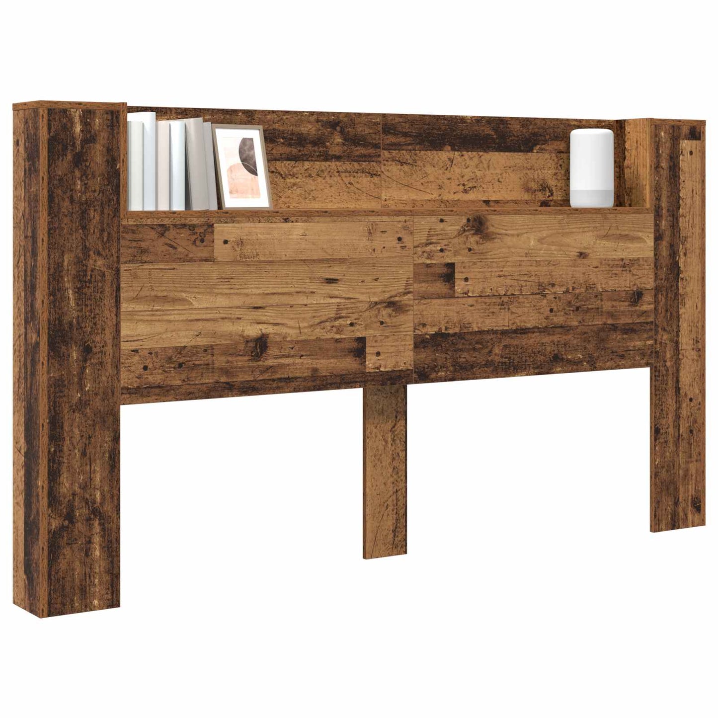 vidaXL Kopfteil-Schrank mit LED Altholz 180 x 16,5 x 103,5 cm