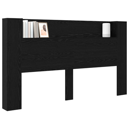vidaXL Kopfteil-Schrank mit LED Schwarze Eiche 180 x 16,5 x 103,5 cm