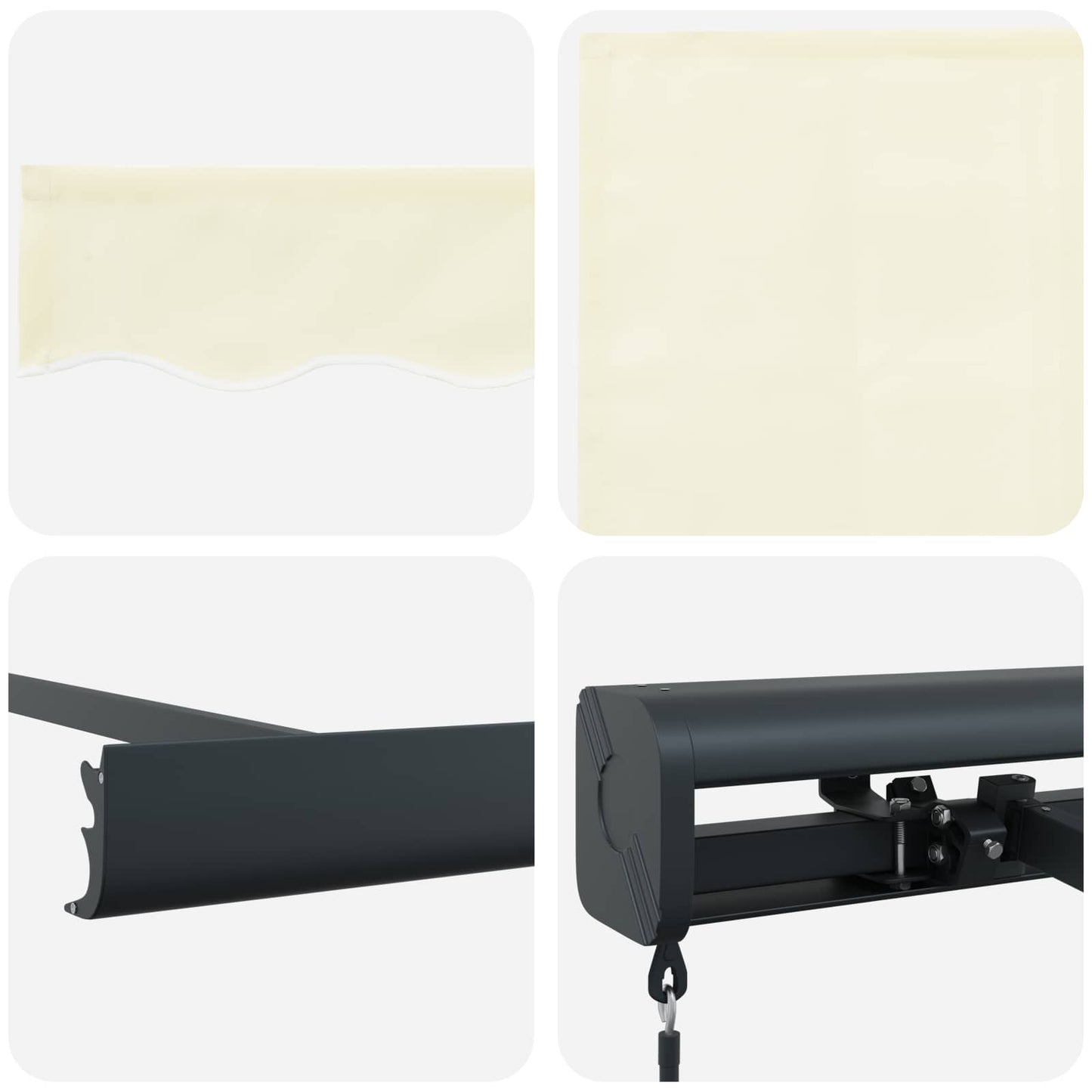 vidaXL Einziehbare Markise Creme und Grau 400 x 300 cm