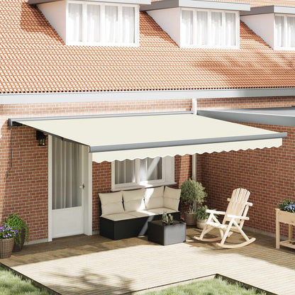 vidaXL Einziehbare Markise Creme und Grau 400 x 300 cm