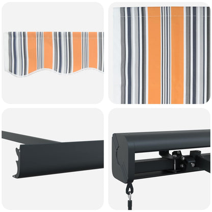 vidaXL Einziehbare Markise Orange und Grau 400 x 300 cm