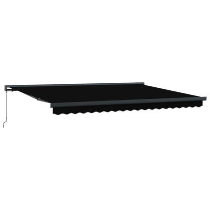 vidaXL Einziehbare Markise Schwarz 4 x 3 m Leinen und Aluminium