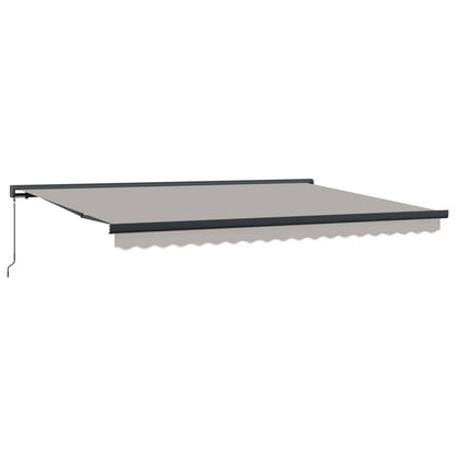 vidaXL Einziehbare Markise Hellgrau 4 x 3 m Leinen und Aluminium