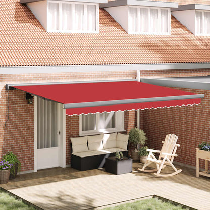 vidaXL Einziehbare Markise Rot 4 x 3 m Leinen und Aluminium