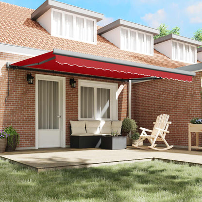 vidaXL Einziehbare Markise Rot 4 x 3 m Leinen und Aluminium