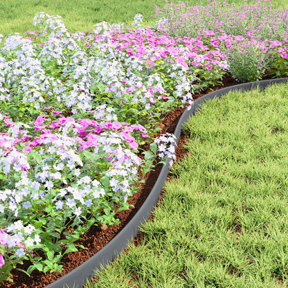 Rasenkanten Grau 4000 x 4 x 5 cm Kunststoff