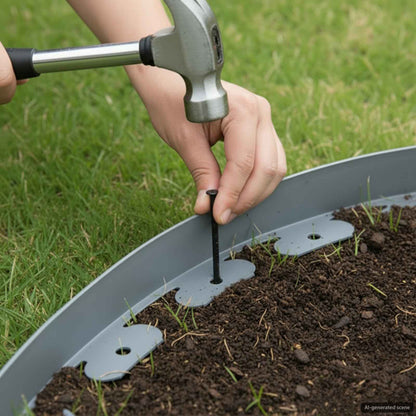 Rasenkanten Grau 4000 x 4 x 5 cm Kunststoff