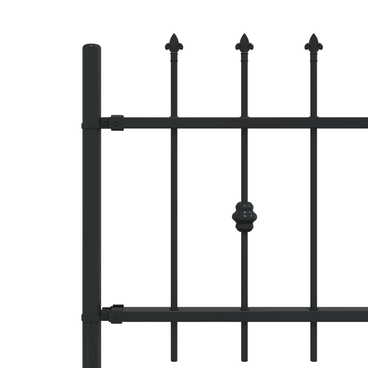 vidaXL Spießzaun Schwarz 200 x 130 cm Pulverbeschichteter Stahl