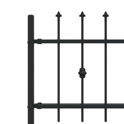 vidaXL Spießzaun Schwarz 200 x 130 cm Pulverbeschichteter Stahl