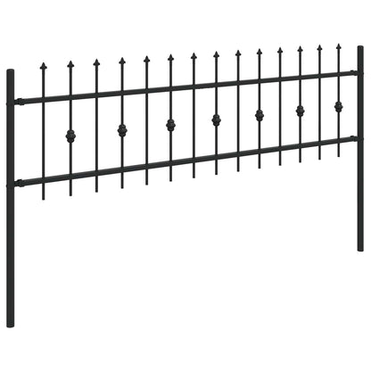 vidaXL Spießzaun Schwarz 200 x 130 cm Pulverbeschichteter Stahl