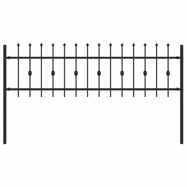 vidaXL Spießzaun Schwarz 200 x 130 cm Pulverbeschichteter Stahl