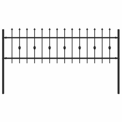vidaXL Spießzaun Schwarz 200 x 130 cm Pulverbeschichteter Stahl