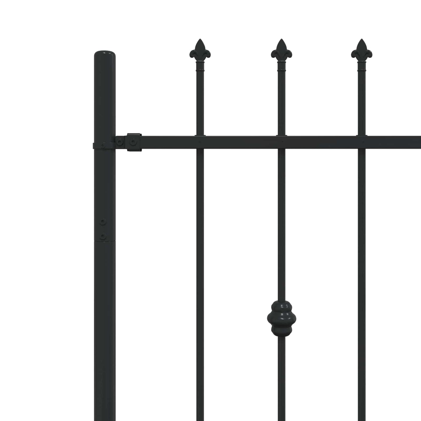 Spießzaun Schwarz 200 x 130 cm Pulverbeschichteter Stahl