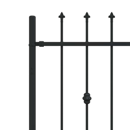 Spießzaun Schwarz 200 x 130 cm Pulverbeschichteter Stahl