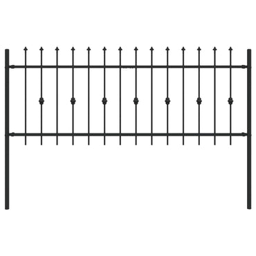 vidaXL Spießzaun Schwarz 200 x 130 cm Pulverbeschichteter Stahl