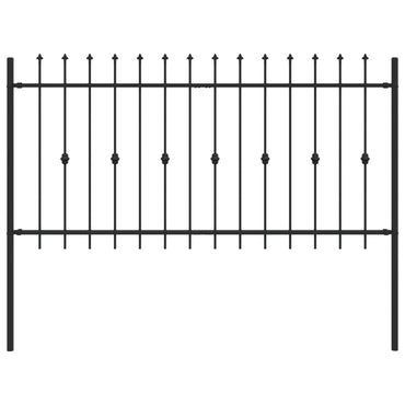 vidaXL Spießzaun Schwarz 200 x 150 cm Pulverbeschichteter Stahl