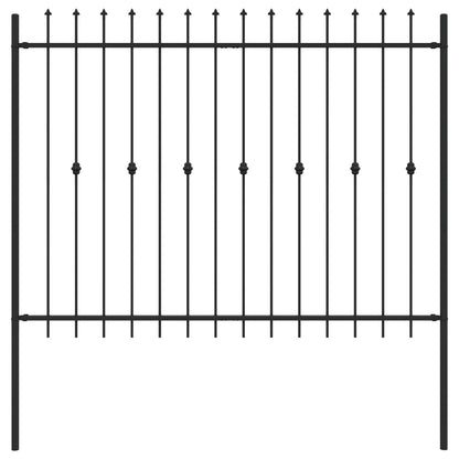 vidaXL Spießzaun Schwarz 200 x 200 cm Pulverbeschichteter Stahl