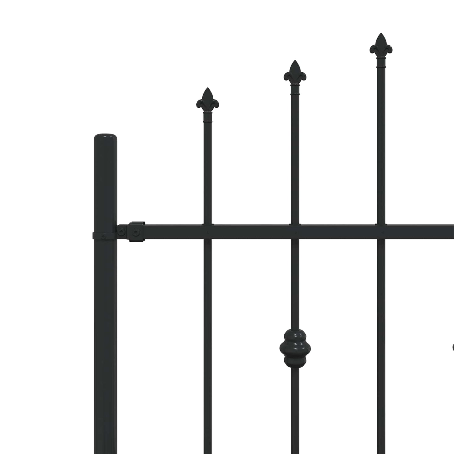 vidaXL Spießzaun Schwarz 200 x 130 cm Pulverbeschichteter Stahl