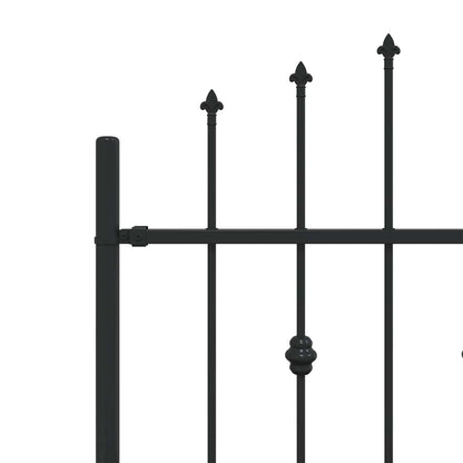 vidaXL Spießzaun Schwarz 200 x 130 cm Pulverbeschichteter Stahl