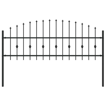 vidaXL Spießzaun Schwarz 200 x 130 cm Pulverbeschichteter Stahl