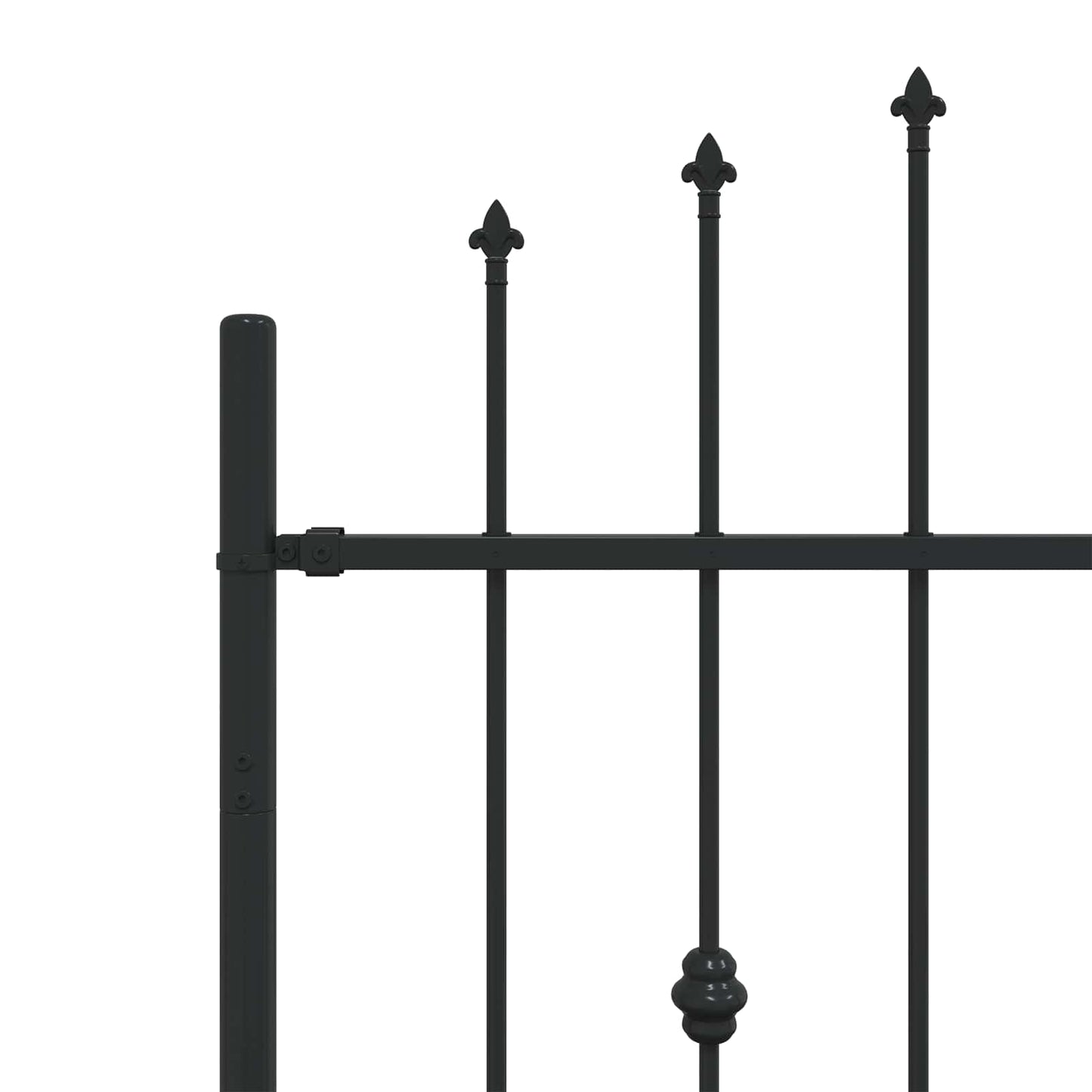 vidaXL Spießzaun Schwarz 200 x 130 cm Pulverbeschichteter Stahl