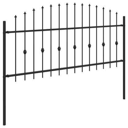 vidaXL Spießzaun Schwarz 200 x 130 cm Pulverbeschichteter Stahl