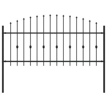 vidaXL Spießzaun Schwarz 200 x 130 cm Pulverbeschichteter Stahl