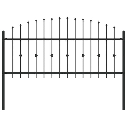 vidaXL Spießzaun Schwarz 200 x 130 cm Pulverbeschichteter Stahl