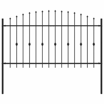 Spießzaun Schwarz 200 x 150 cm Pulverbeschichteter Stahl