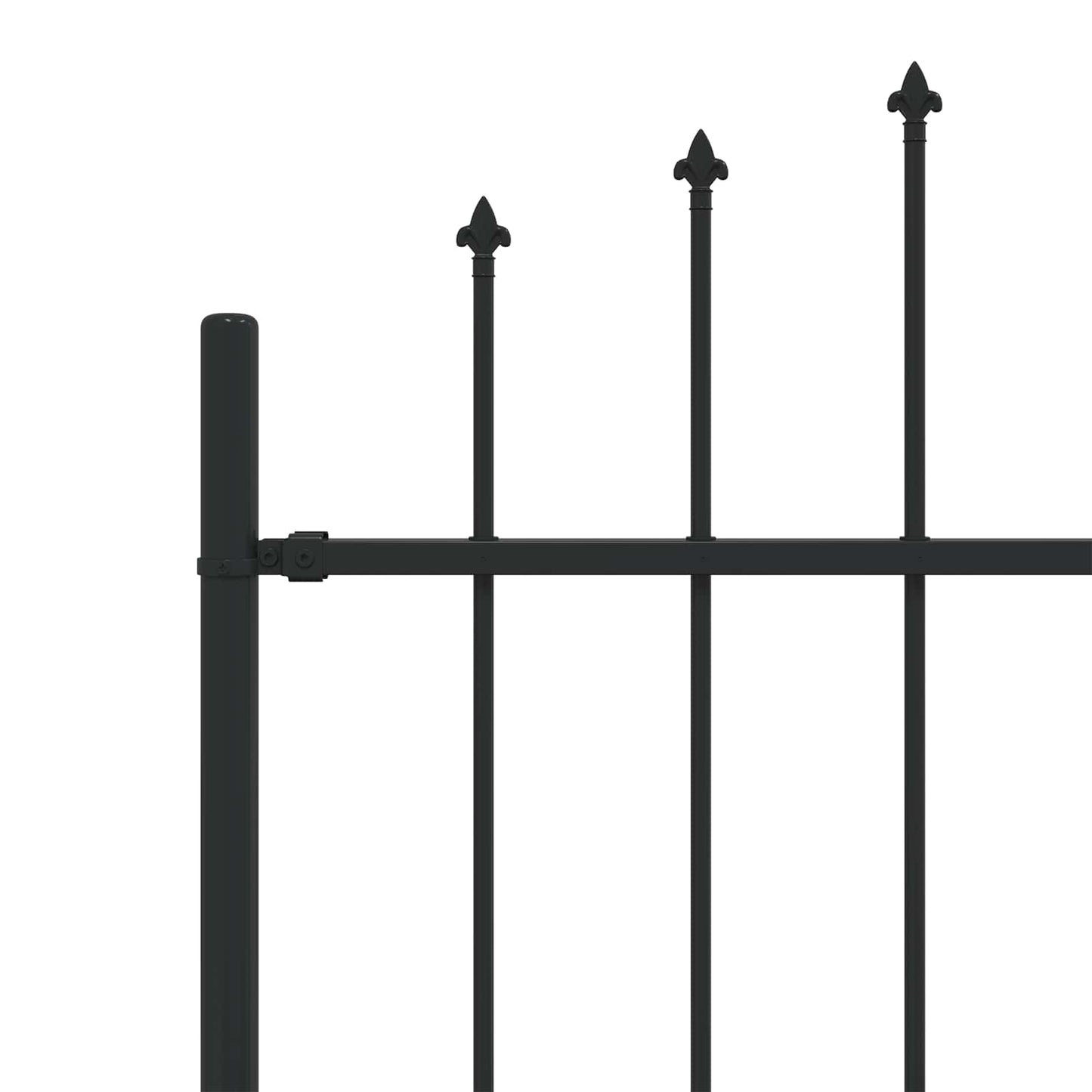 vidaXL Spießzaun Schwarz 200 x 130 cm Pulverbeschichteter Stahl