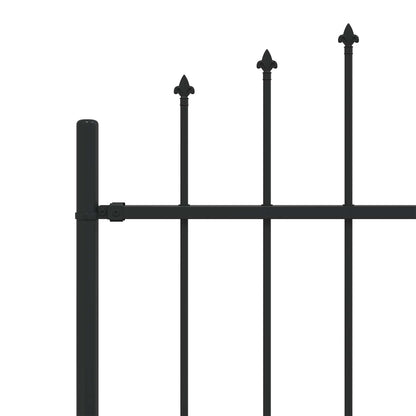vidaXL Spießzaun Schwarz 200 x 130 cm Pulverbeschichteter Stahl