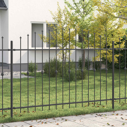vidaXL Spießzaun Schwarz 200 x 130 cm Pulverbeschichteter Stahl