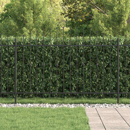 vidaXL Spießzaun Schwarz 200 x 130 cm Pulverbeschichteter Stahl