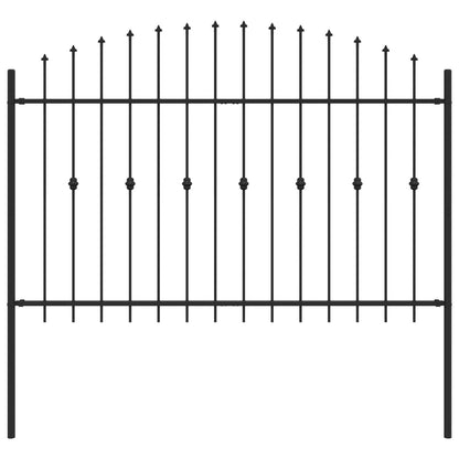 vidaXL Spießzaun Schwarz 200 x 130 cm Pulverbeschichteter Stahl