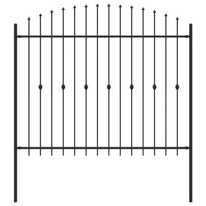 Spießzaun Schwarz 200 x 200 cm Pulverbeschichteter Stahl