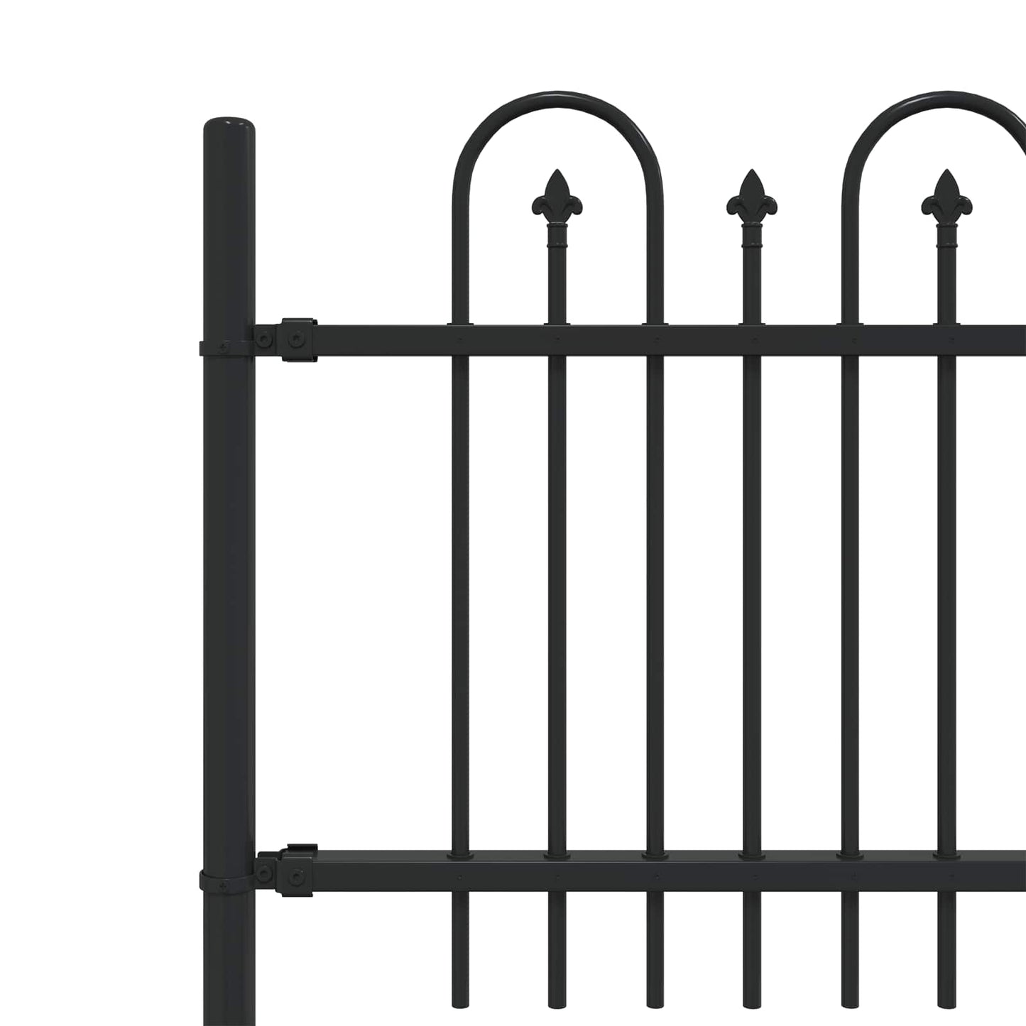 vidaXL Clôture de jardin décorative noire 200 x 130 cm en acier thermolaqué