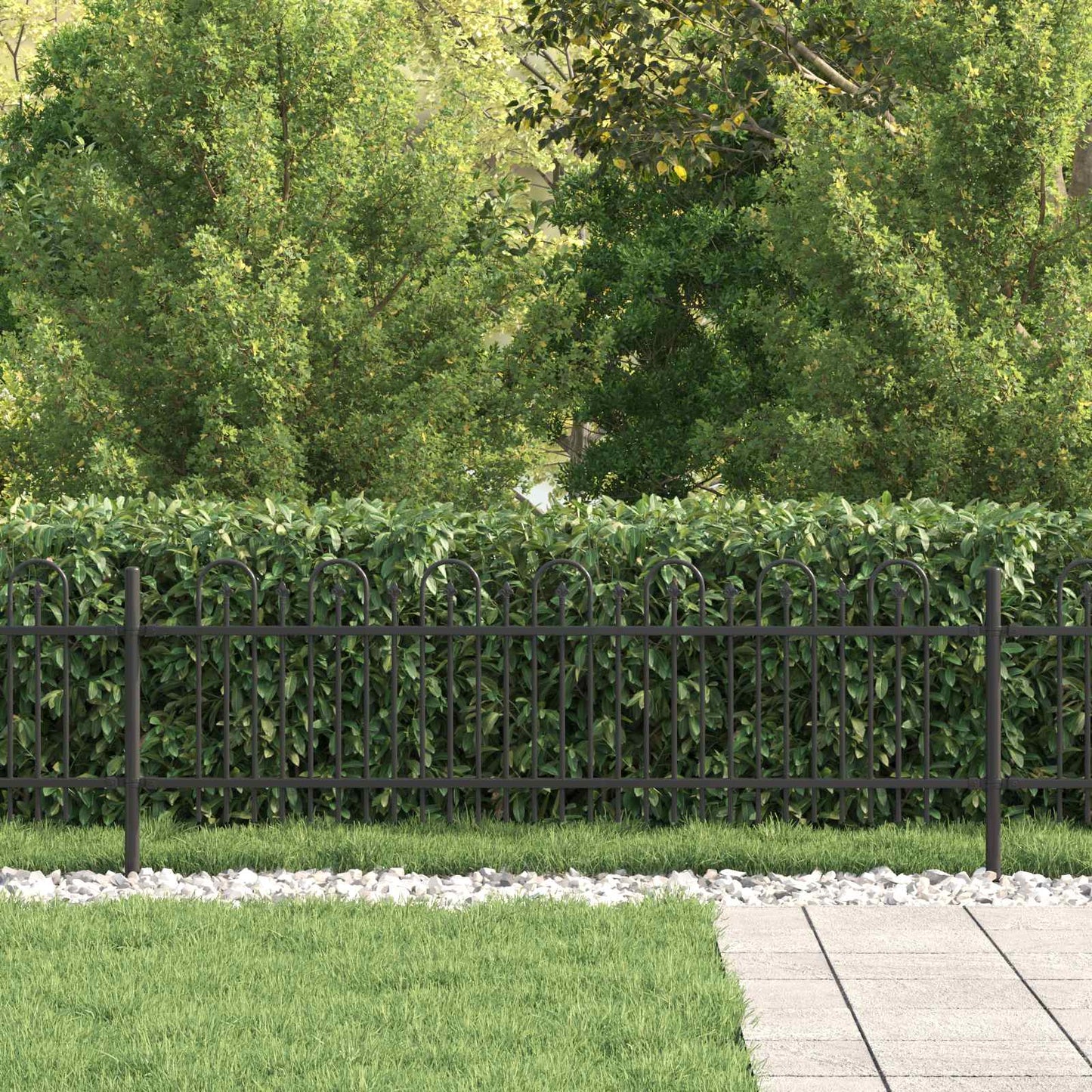 vidaXL Clôture de jardin décorative noire 200 x 130 cm en acier thermolaqué