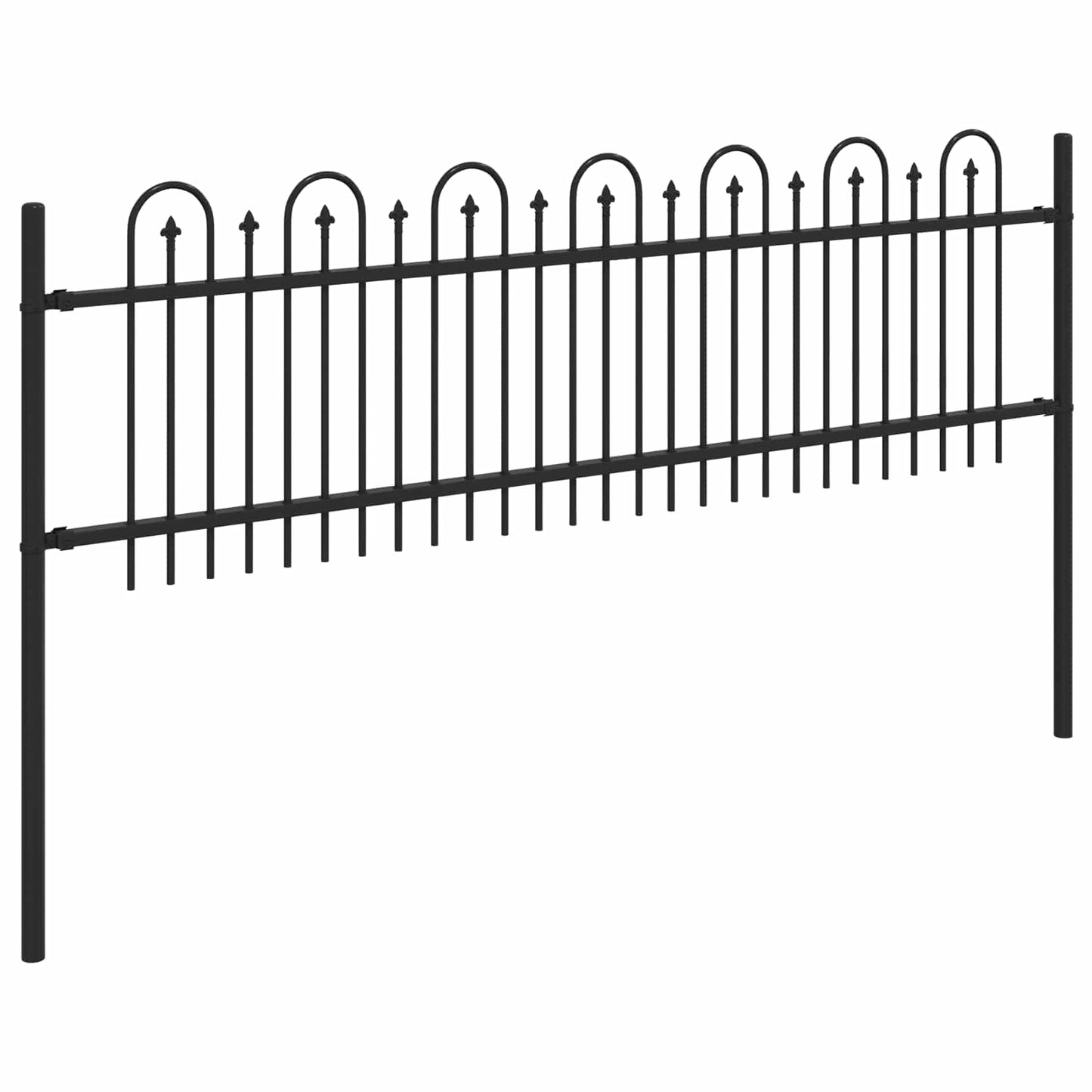 vidaXL Clôture de jardin décorative noire 200 x 130 cm en acier thermolaqué