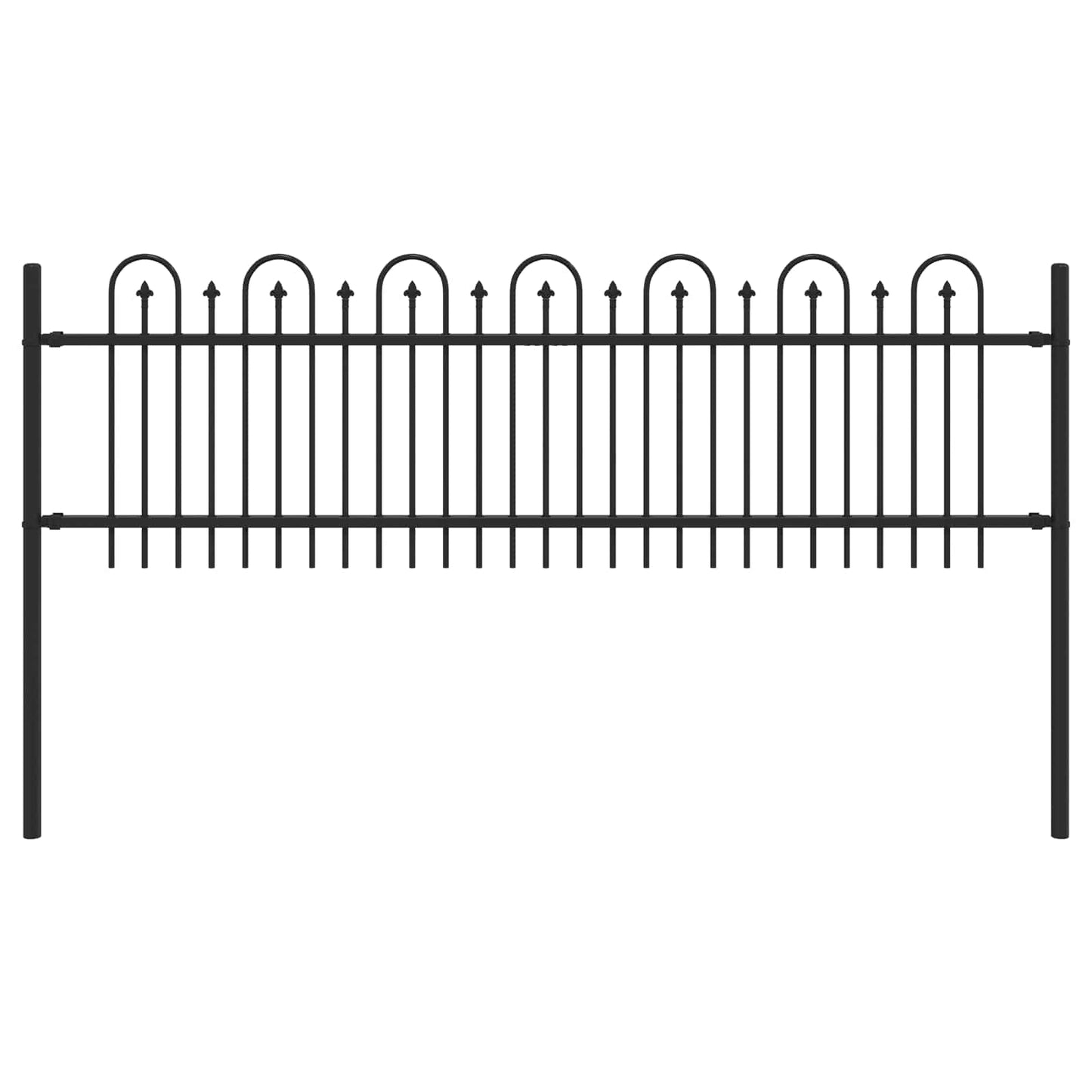 vidaXL Clôture de jardin décorative noire 200 x 130 cm en acier thermolaqué