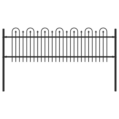 vidaXL Clôture de jardin décorative noire 200 x 130 cm en acier thermolaqué
