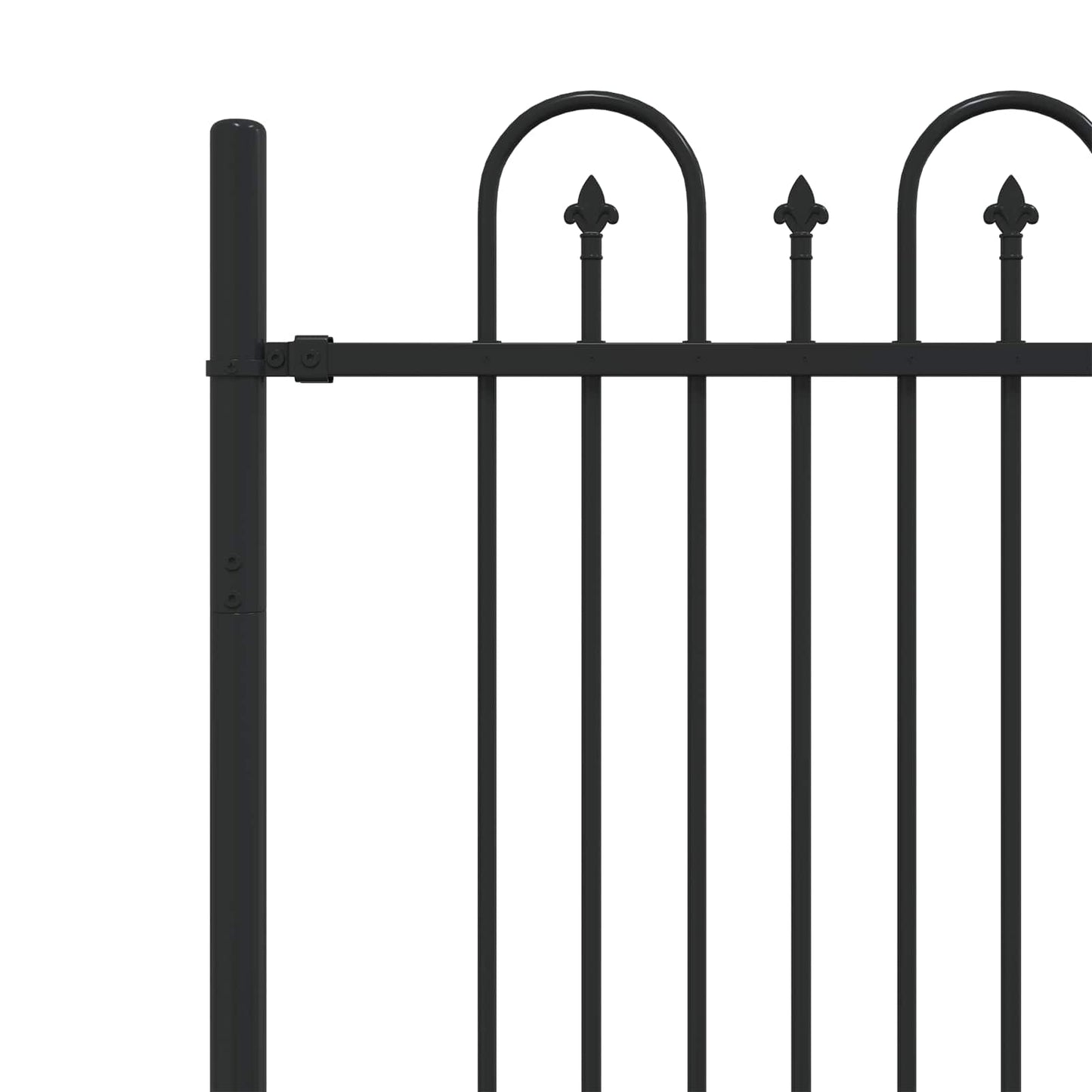vidaXL Clôture de jardin décorative noire 200 x 130 cm en acier revêtu par poudre