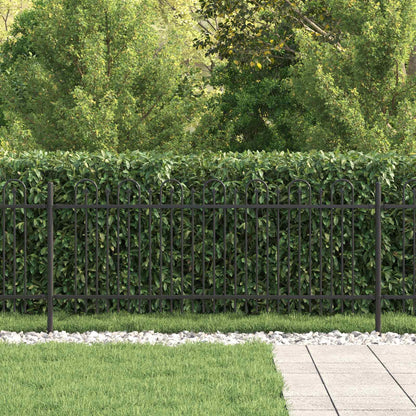 vidaXL Clôture de jardin décorative noire 200 x 130 cm en acier revêtu par poudre