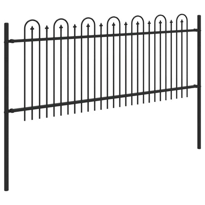 vidaXL Clôture de jardin décorative noire 200 x 130 cm en acier revêtu par poudre